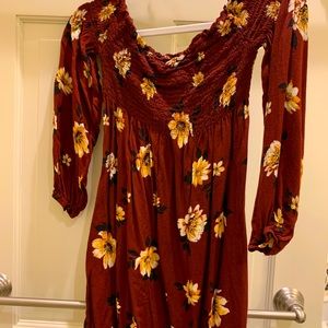 Xhilaration Off the Shoulder Fall Floral Dress